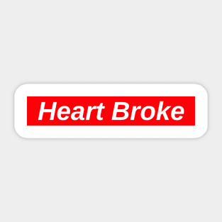 Heart Broke // Red Box Logo Sticker